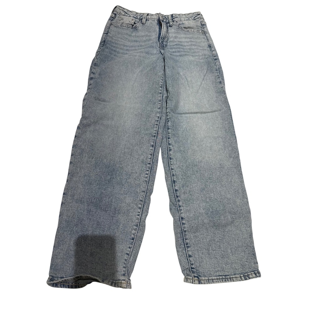Old Navy OG Loose Stretchy High Rise Wide Leg Jeans Light Wash Women Size 8
